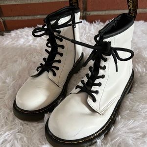 Dr. Marten 1460 J White Leather Lace Up Boots Size 3